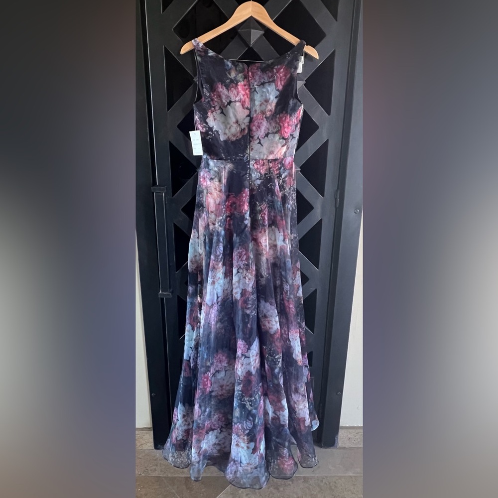 NWT $995 Rene Ruiz Collection Floral Gown Black Pink Sz 4 Gala Prom Wedding - Picture 5 of 16
